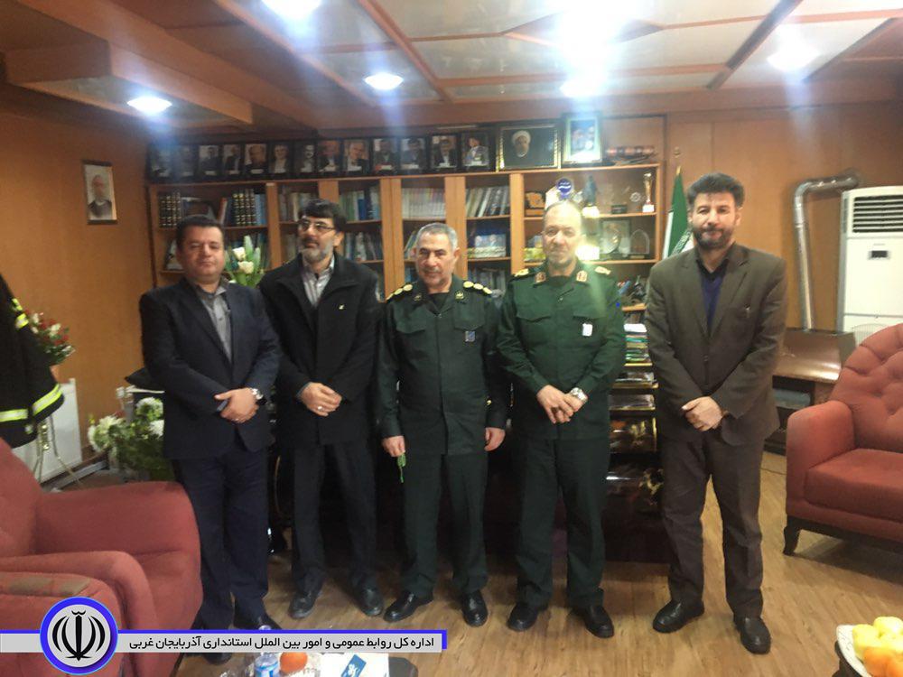 دیدار سردار شهسواری فرمانده سپاه شهدای استان آذربایجان غربی با معاون استاندار و فرماندار ویژه شهرستان مهاباد