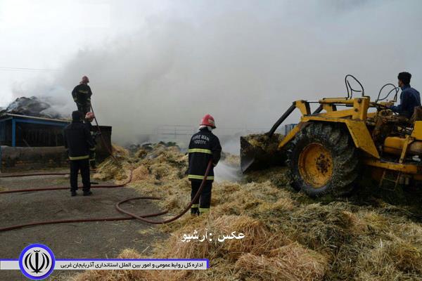 آتش سوزی در روستای “اگریقاش ” مهاباد موجب خسارت مالی شد