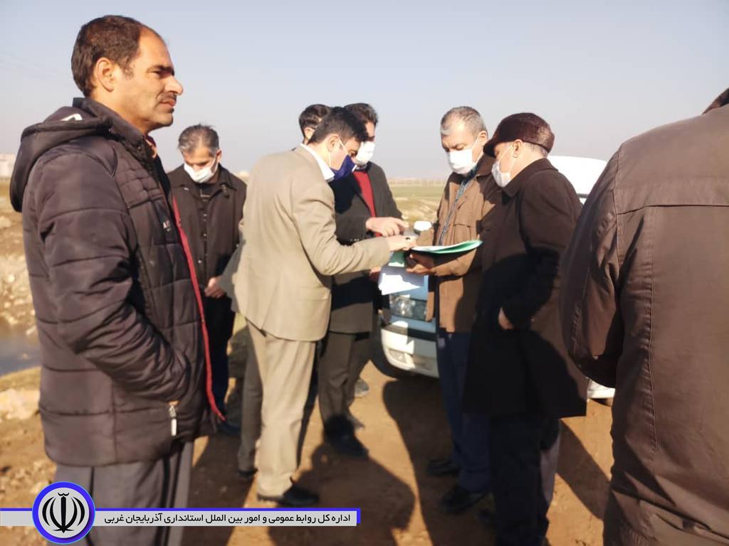 بازدید بخشدار مرکزی مهاباد از محل تامین آب شرب روستای ترشکان